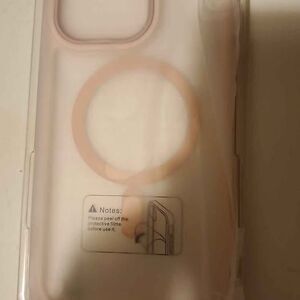 Temdan for iPhone 15 Pro Max  Clear and pink case and screen protector